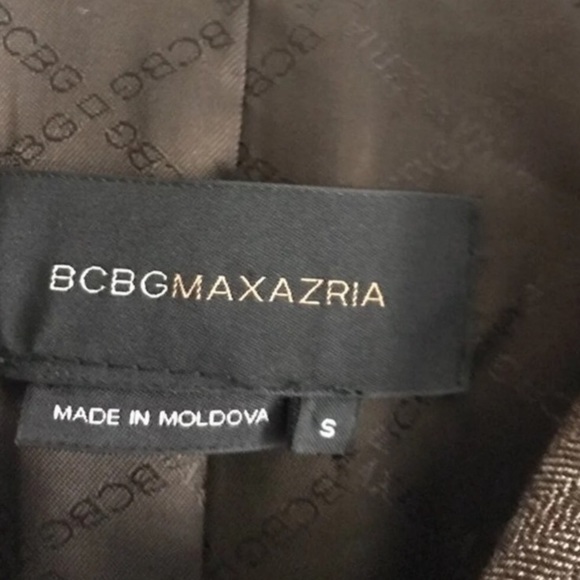 BCBGMAXAZARIA retro designer Women’s Blazer Jacket Brown Tweed & Velvet - Picture 4 of 12